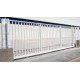 Puerta corredera 8mX1,5m/Alto. Fabricada con bastidor de tubo 60x40mm. Pilares 80x80mm, Incluye todo lo necesario.