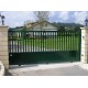 Puerta corredera 6mX1,5m/Alto. Fabricada con bastidor de tubo 60x40mm. Pilares 80x80mm, Incluye todo lo necesario.