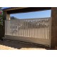 Puerta corredera 6mX1,5m/Alto. Fabricada con bastidor de tubo 60x40mm. Pilares 80x80mm, Incluye todo lo necesario.