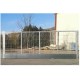 Puerta corredera 6mX1,5m/Alto. Fabricada con bastidor de tubo 60x40mm. Pilares 80x80mm, Incluye todo lo necesario.